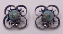 Vintage Austrian Glass “Easter Egg” Clip-On Earrings