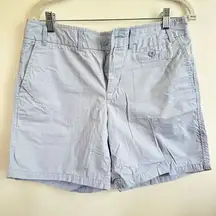 Dockers Summer Mid-Length Shorts Women Light Blue‎ Size 6 No Stretch