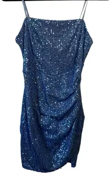 Honey and Rosie‎ Blue Sequin Mini Dress Size M Homecoming Prom Holiday