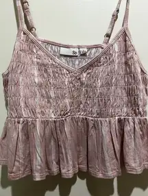 Spaghetti Strap Crop Top ~ Size Medium ~ Pink ~ Adjustable Straps