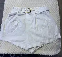 White Linen Shorts