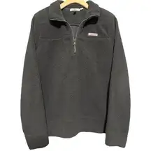 Vineyard Vines M Black Soft Plush Teddy Fleece Quarter Zip Shep Shirt Jacket