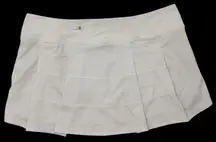 Lululemon Womens Pace Rival Skirt Size 12 White Stretch Tennis Golf Athletic