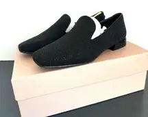 NIB Donald Pliner Adeline Black Caviar Slip On Comfort Smoking Loafer Size 6.5