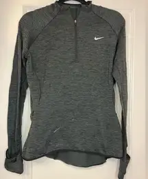 Women Nike Gray Quarter-Zip Pullover