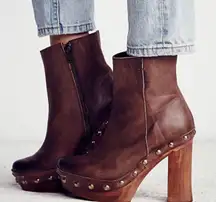 Jeffrey Campbell Phantom Clog Platform Wood Heel Boots