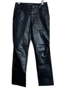 Gap Leather Pants Womens Size 4 Black Boot Cut Biker Grunge Y2K Lined