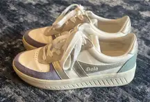 Gola Grandslam Quadrant Sneaker Off White/Lavender/Gold/Green Mist Women’s 6 EUC