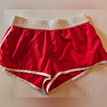 OP Red Women's Athletic Shorts with White Trim
