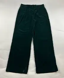 Old Navy Dark Bottle Green Stretch Velvet Taylor Wide Leg Trouser M