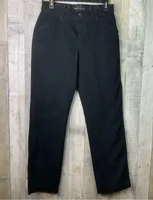 Lee Sinfully Soft Size 8 Black Chinos Straight Leg Front Pockets Zipper Closure