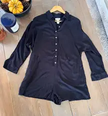 L*Space Black Button Up Long Sleeve Romper Size Medium