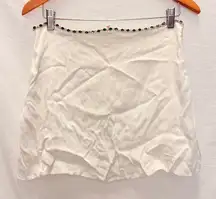 Meshki White Satin Embellish Lined Skirt Medium‎ Coquette Old Money Europe