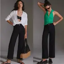 Anthropologie Maeve The Colette Wide Leg Cropped Patch Pocket Linen Pants in 18W