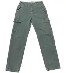 American Eagle Cargo Pants Stretch Mid Rise Green 6