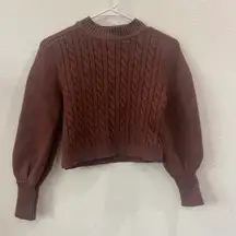 Oliviaceous Brown Cable Knit Sweater Size S 