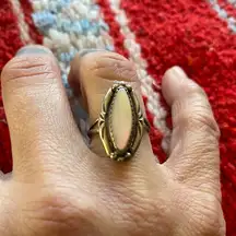 VTG Stamped Silver Mother of Pearl Ring! Size 5!