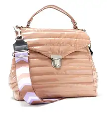 Think Royln The Evelyn Large Top Handle Crossbody Bag in Tan Patent