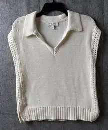 Michael Stars‎ Women Size Medium Torrance Collared Sweater Vest cream knit