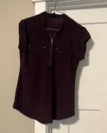 The  Purple Short Sleeve Blouse