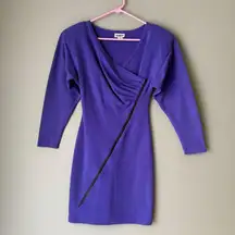 Tower U.S.A. sz M purple Vintage sheath sweater‎ mini Dress