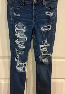 American eagle blue distressed skinny