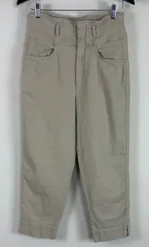 GAP Paper Bag Waist Cropped Ballon Leg Khaki Pants Size 6