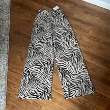 NWT ShowPo Meshia Wide Leg Trouser in Beige Zebra