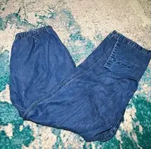 Liz Claiborne Relaxed Blue Jeans with Elastic Waistband