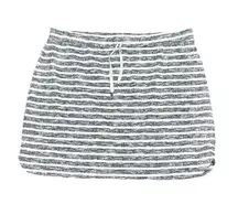 Kenji Terry Cloth Blue Striped Casual Knit Pull On Nautical Button Prep Skirt XL