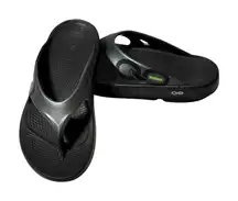 OOFOS OOlala Women's Sandal Size 9 Black Lightweight Recovery Footwear Flipflop
