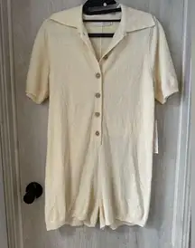 One grey day Perth cream romper NWT