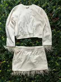 Future Collective Matching Light Pink Sweater and Skirt Size Large NWT!