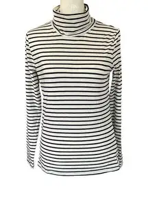 The Talbot Tee women's petite P black and white stripe turtleneck NWT