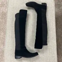 Blonde Velma Waterproof Suede Over-the-Knee Boots