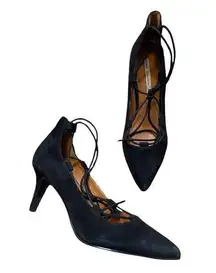 & Other Stories Faux Suede Lace Up Heels