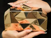JW PEI Gold Geometric Clutch