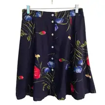 Vintage Kathie Lee Collection Deadstock button up floral circle skirt 12 ￼