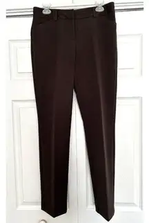 Van Heusen Studio Stretch Extensible Dark Brown Mid-Rise Straight Leg Pants Sz 4