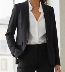 Gap Black One Button Blazer‎ Small Office Workwear Monochrome Interview Classic