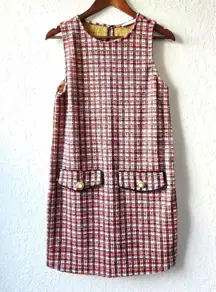 Zara Red Blogger Favorite As Seen on Tv Sleeveless Tweed Dress Size Medium