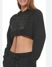 DKNY black crop hoodie sweatshirt size small