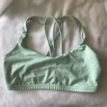 Lululemon Free to be Bra Green Mint Polka dot Lightweight size 4