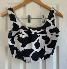 Lone Star Cow-Print Corset Tank