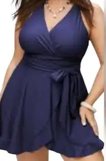 BLOOMCHIC Plain Ties Wrap Flutters Swim Dress Size 18-20.