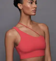 CARBON38 One Shoulder Convertible Bra Top in Melt Tomato Red