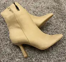 faux suede heeled ankle boots NWT