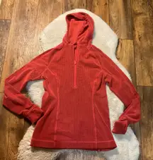 Zella Active Hoodie Pullover Top Size Small Salmon‎ 1/4 Zip Thumb Hole Long Slve