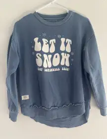 Simply‎ Southern Sweatshirt Womens Size Small Let It Snow Crewneck Cozy Coastal