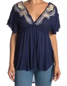Free People OB797092 Fiesta Nuevo open back tunic size small‎ NWT